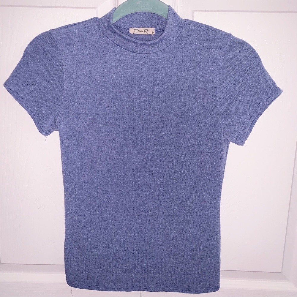 Blue turtle neck top